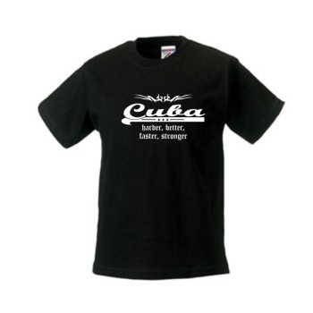 Kinder T-Shirt KUBA (Cuba) harder better faster stronger (WMS07-36f)