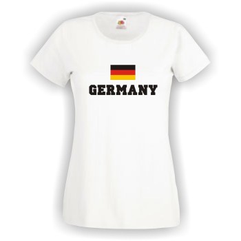 Damen T-Shirt, Germany Flagshirt weiß, XS - XXL (WMS10-08)