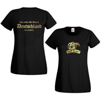 Damen T-Shirt Deutschland, kniet nieder Ihr Bauern, XS - XXL (WMS10-31)