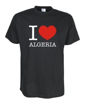 T-Shirt, I love ALGERIEN (Algeria), Länder Fanshirt S-5XL (WMS11-07)