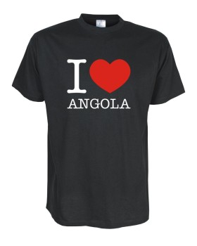 T-Shirt, I love ANGOLA, Länder Fanshirt S-5XL (WMS11-08)