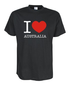 T-Shirt, I love AUSTRALIEN (Australia), Länder Fanshirt S-5XL (WMS11-10)