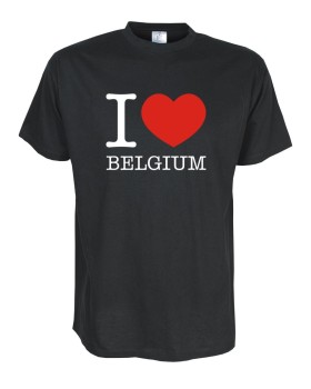 T-Shirt, I love BELGIEN (Belgium), Länder Fanshirt S-5XL (WMS11-11)