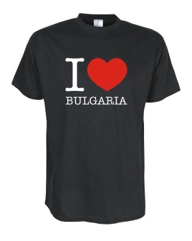 T-Shirt, I love BULGARIEN (Bulgaria), Länder Fanshirt S-5XL (WMS11-13)