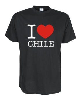 T-Shirt, I love CHILE, Länder Fanshirt S-5XL (WMS11-14)