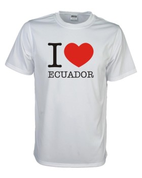 T-Shirt, I love ECUADOR, Länder Fanshirt S-5XL (WMS11-17)