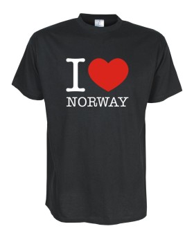 T-Shirt, I love NORWEGEN (Norway), Länder Fanshirt S-5XL (WMS11-44)