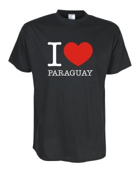 T-Shirt, I love PARAGUAY, Länder Fanshirt S-5XL (WMS11-46)