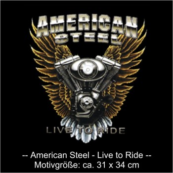 Kapuzenjacke American Steel - Live to Ride, Hoodie S - 6XL (ABR00700)