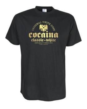 Cocaina classic white, Fun T-Shirt in Übergrößen 3XL - 12XL