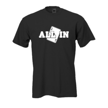 All in - schwarzes Poker Fun T-Shirt (BL017)