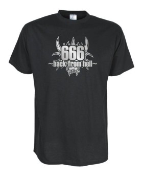 666 back from hell, Fun T-Shirt in Übergrößen 3XL bis 12XL