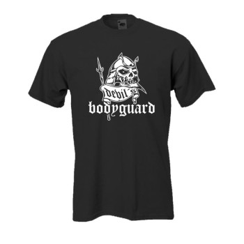 Devil s bodyguard, schwarzes Fun T-Shirt (BL085)