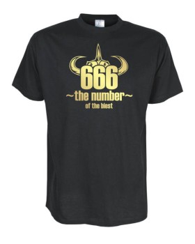 666 the number of the ..., Fun T-Shirt in Übergrößen