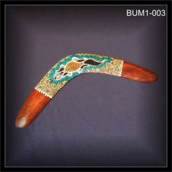 Deko Bumerang aus Holz mit Dotpaint Echse (BUM1-003)