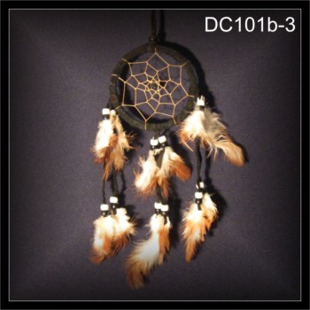 Traumfänger Indianer Dreamcatcher Wildleder schwarz 9cm Ring (DC101b-3)