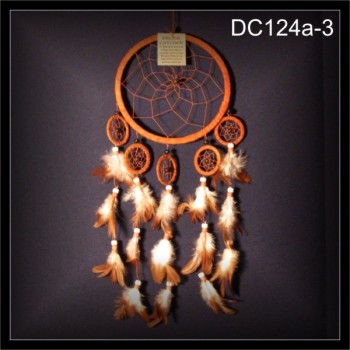 Parallel Traumfänger, Dreamcatcher Wildleder braun 17x45cm (DC124a-3)