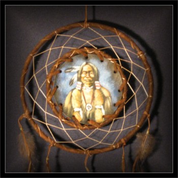 Doppelring Traumfänger, Dreamcatcher Indianer 17x40cm (DC126-1)