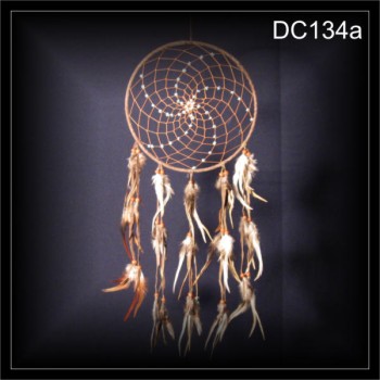 50-Türkise Traumfänger, Dreamcatcher Wildleder 23x60cm  (DC134a)