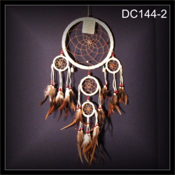 13-Steine Traumfänger, Dreamcatcher Wildleder beige 17x45 (DC144-2)