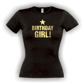 BIRTHDAY GIRL, Damen Geburtstags Fun T-Shirt (FSG073)