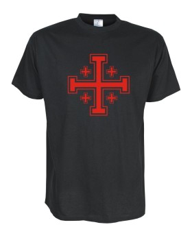 Jerusalem crusader cross, Fun T-Shirt, Funshirt bis Gr. 5XL (FSJ017)