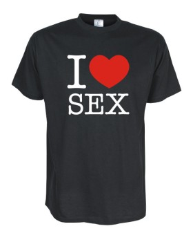 I Love sex Fun T-Shirt, schwarz