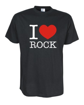 I Love rock Fun T-Shirt, schwarz