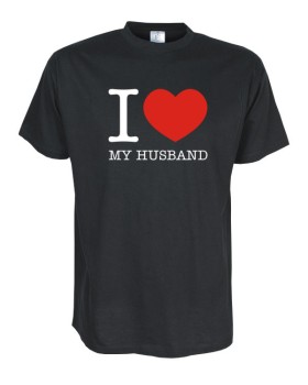 I Love my husband Fun T-Shirt, schwarz