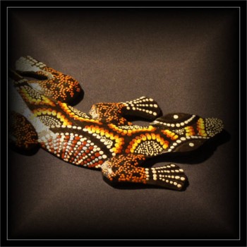 Gecko 30cm, Dotpaint orange gelb weiß GEK2-004