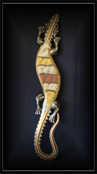 Holz Gecko 100cm Dotpaint (GEK7-008)