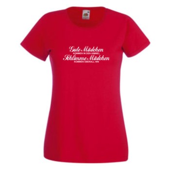 Gute Mädchen kommen in den Himmel .., T-Shirt, Damen Funshirt