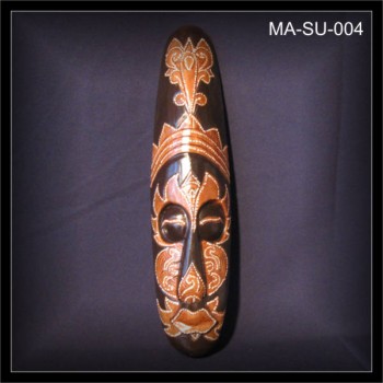 Maori Wandmaske 50cm schwarz-beige Dotpaint (MA-SU-004)