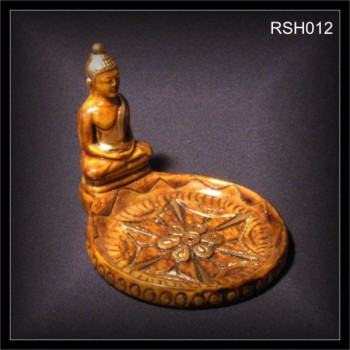 Räucherstäbchenhalter Buddha im Lotussitz, rund