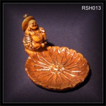 Räucherstäbchenhalter Happy Buddha, rund