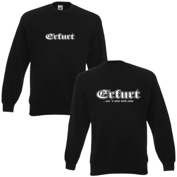 Erfurt - black sweatshirt - never walk alone (SFU04-33c)