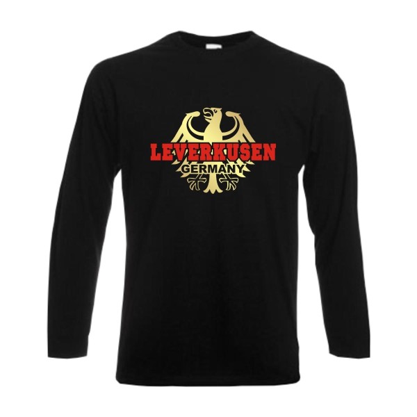 Leverkusen Longsleeve, Städteshirt mit Bundesadler (SFU06-03b)