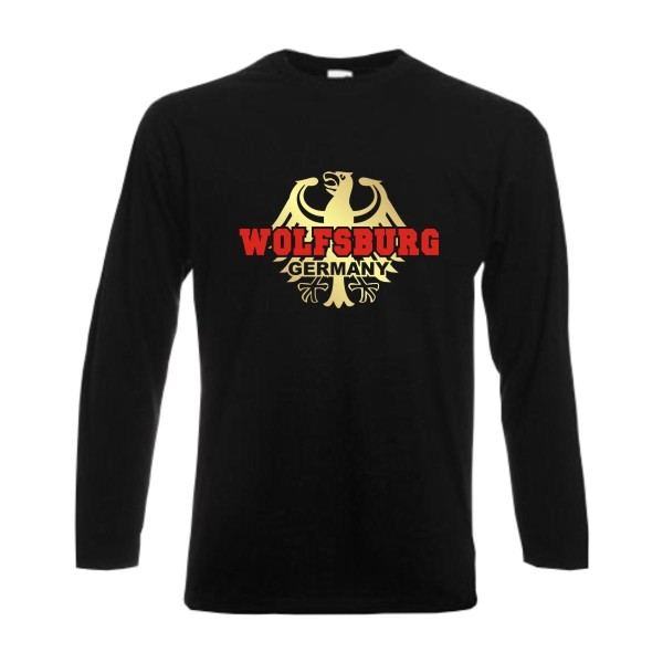 Wolfsburg Longsleeve, Städteshirt mit Bundesadler (SFU06-20b)