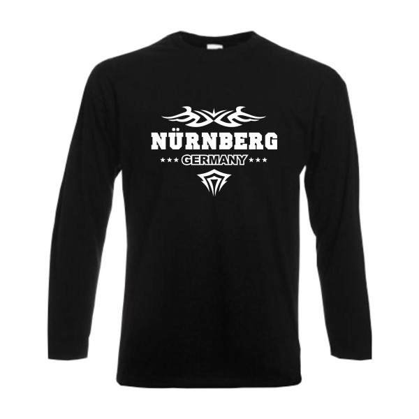 Nürnberg Longsleeve, Städteshirt mit Tribal (SFU09-02b)