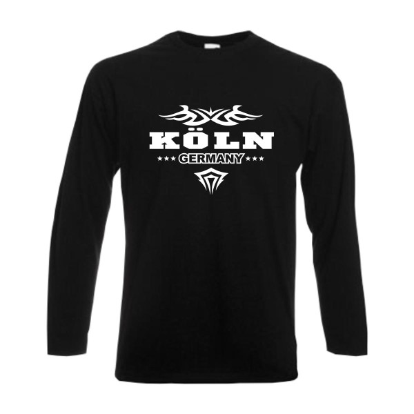 Köln Longsleeve, Städteshirt mit Tribal (SFU09-43b)