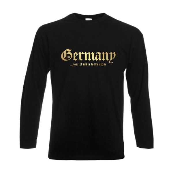 Longsleeve GERMANY, never walk alone, S - 6XL (WMS01-02b)