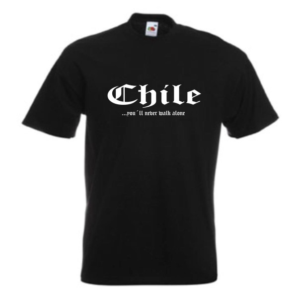 T-Shirt CHILE, never walk alone S - 5XL (WMS01-14a)