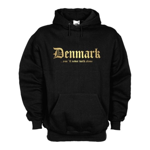 Kapuzensweat DÄNEMARK (Denmark), never walk alone, S - 6XL (WMS01-16d)