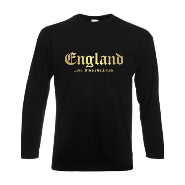 Longsleeve ENGLAND, never walk alone, S - 6XL (WMS01-19b)