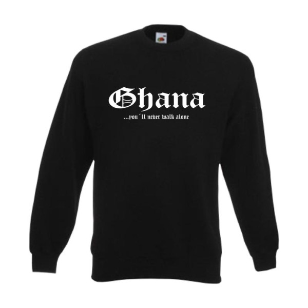 Sweatshirt GHANA, never walk alone, S - 6XL (WMS01-22c)