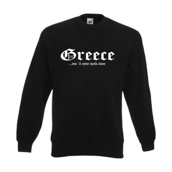 Sweatshirt GRIECHENLAND (Greece), never walk alone, S - 6XL (WMS01-23c)