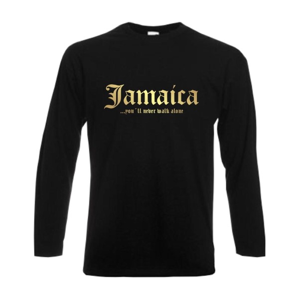 Longsleeve JAMAICA, never walk alone, S - 6XL (WMS01-30b)