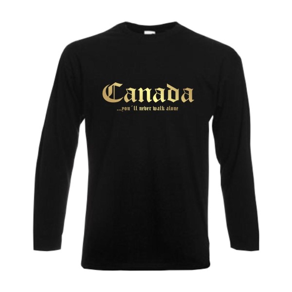 Longsleeve KANADA (Canada), never walk alone, S - 6XL (WMS01-33b)