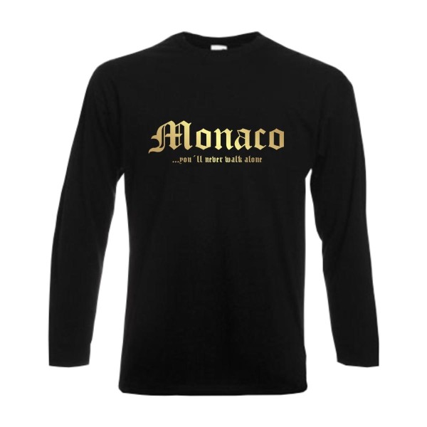 Longsleeve MONACO, never walk alone, S - 6XL (WMS01-39b)