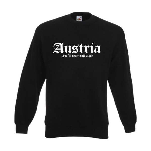 Sweatshirt ÖSTERREICH (Austria), never walk alone, S - 6XL (WMS01-45c)